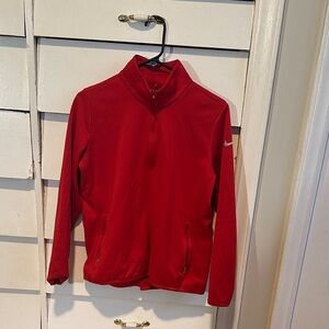 Nike Girls' Red Half-Zip Athletic Jacket